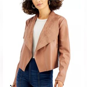 Bar III Faux Leather Waterfall Cognac Brown Women Medium